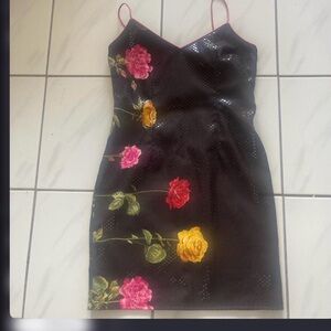 Chic Black Floral Mini Dress